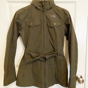 North Face Hyvent Green Belted Raincoat Size Small